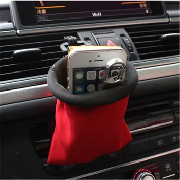 

Car Organizer Air Vent Phone Holder Pocket Car Debris Storage Bag Auto Organizer Storage Pocket for iPhone Cigarette Keys Coins