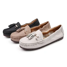 Женская обувь на плоской подошве с кисточками, женская повседневная обувь на мягкой подошве с закрытым носком, Mujer Chaussures, стиль