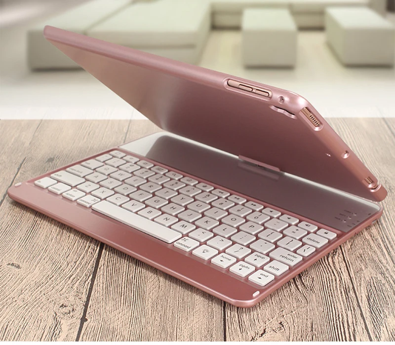 Беспроводной Bluetooth Алюминиевый Чехол для клавиатуры iPad Pro 9 7 &quot10 5&quot дюймов 360