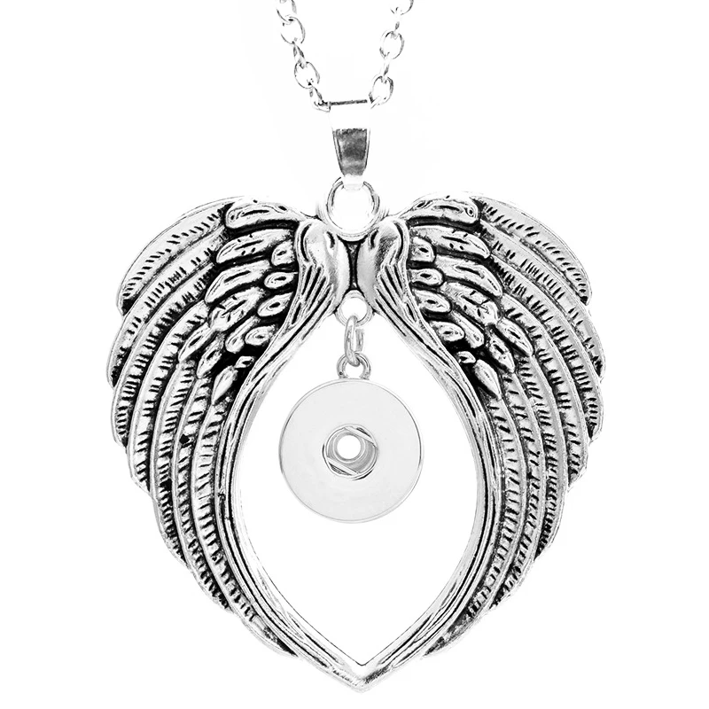 

wings snap button pendant Necklace OEM, ODM NC658 (fit 18mm 20mm snaps)