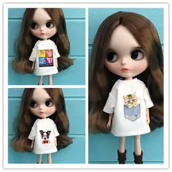 Модная Кукла Блит футболка одежда свинка длинная рубашка barbi платье для Pullip Licca 1/6 bjd Кукла Одежда Аксессуары для Барби