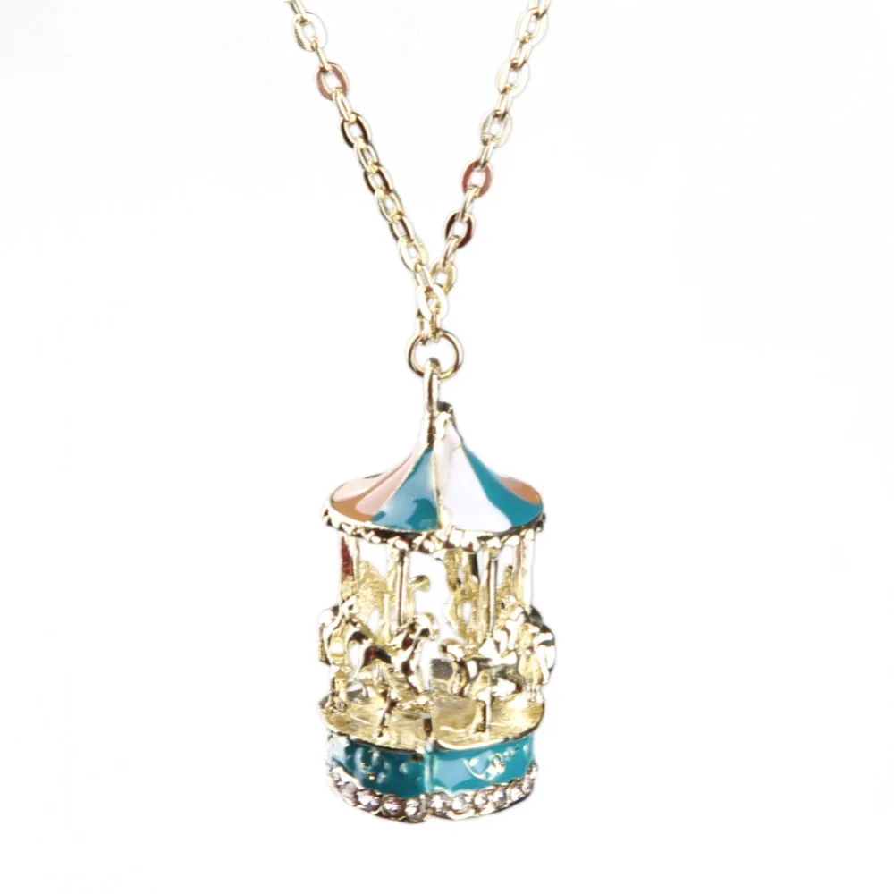 

Carousel Shaped Long Drip Alloy Necklace Sweater Chain Charming Jewelry Accessories NL-0859 Drop Shipping