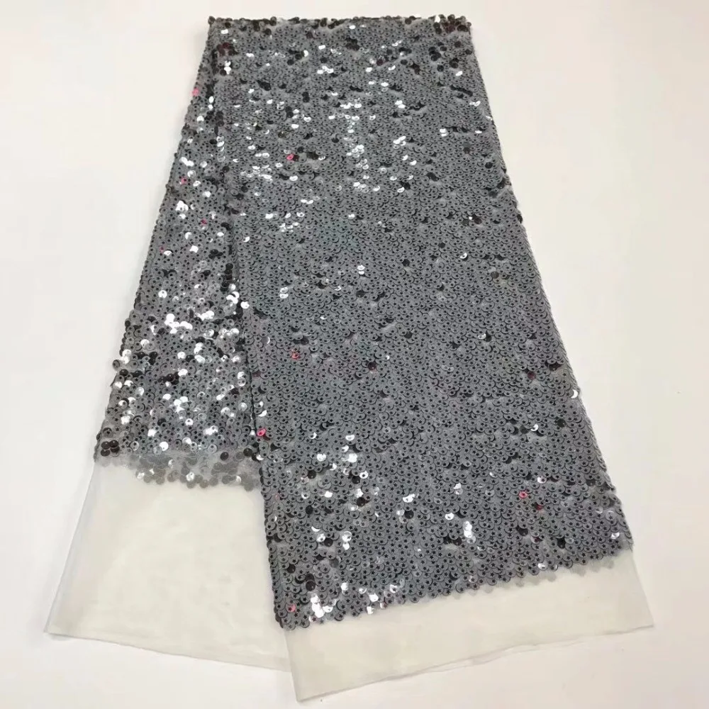 

gray French African Lace Fabric Guipure Sequined Beaded Cotton Cord Tulle Nigerian Tissu Mesh India Lace For Wedding Dress