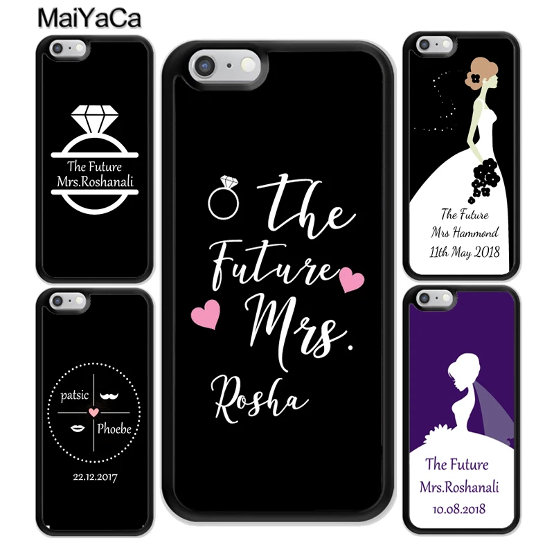 

MaiYaCa Personalised Wedding Mrs To Be Bride Soft TPU Shell Phone Case For iPhone 6S 7 Plus 8 X XR XS MAX 5 SE Cases Back Cover