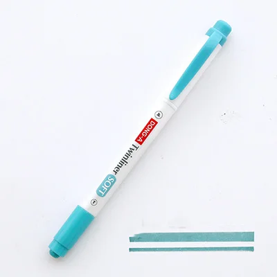 EZONE, корейский стиль, двойная ручка с подсветкой, для детей, живопись, граффити, для студентов, для чтения, заметки, артикул, ручка, школьные принадлежности - Цвет: Синий