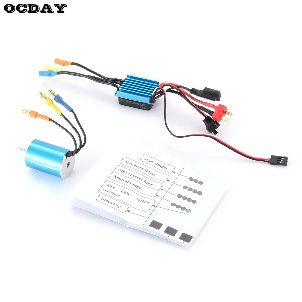 

2435 4800KV Sensorless Brushless Motor with 25A Brushless ESC Electric Speed Controller for 1/16 1/18 RC Car Truck Hot Sale