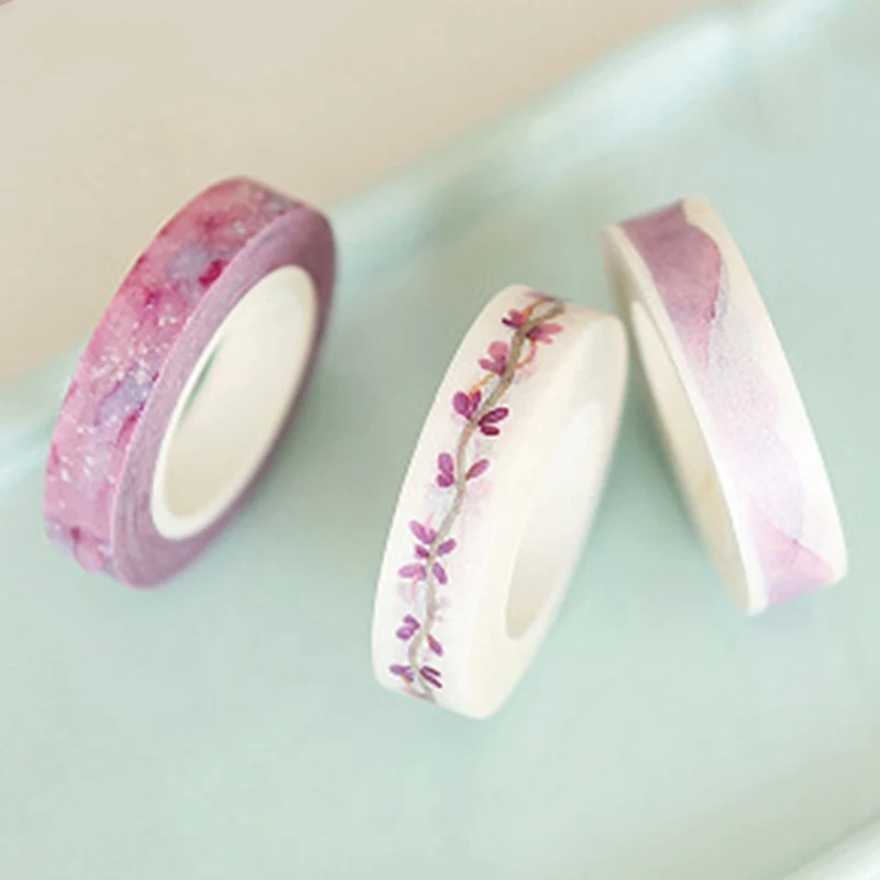 

ancient purple watercolor washi tape DIY decoration scrapbooking planner masking tape label sticker stationery