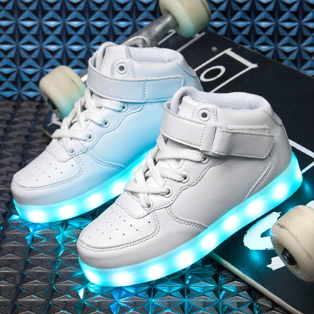 Zapatillas de deporte para niños de tamaño 25-37, brillantes, con carga Usb, zapatos luminosos a la moda con bucle de gancho para niñas y niños, zapatillas deportivas con luz - Imagen 5