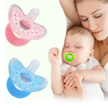 

1PCS Baby Newborn Silicone Nipple Soother Pacifier Infant Orthodontic Dummy Teether Pink,Blue,Green