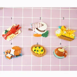 Mini jouet de dessin animé, 1 pièce, jouet Miniature pour maison, pain, homard, Desserts, jouet de cuisine, accessoire de bricolage 