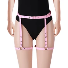 Женская розовая кожаная портупея пояс клетка Талия подтяжки ноги пояс Фетиш панк готический стиль Регулировка тела Связывание Сексуальное белье с ремешками