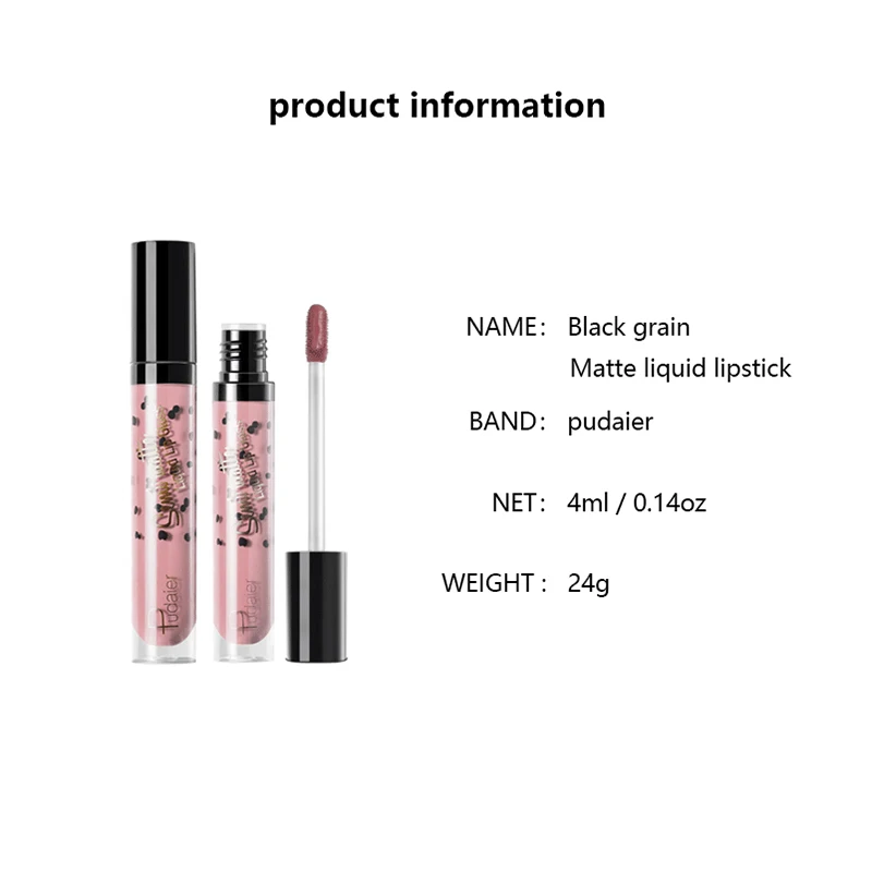 Pudaier 12 Colors Lip Gloss Liquid Lipstick Long Lasting Moisturizing No Fading Matte Velvet Lip Glaze Makeup for Beauty TSLM1