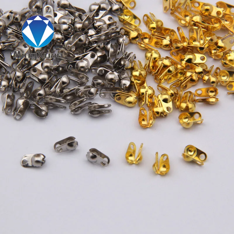 

200Pcs gold/silver/Bronze/rnodium Connectors Clasps fitting 2mm/1.5mm Ball Chain Jewelry Accessories