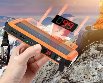 

Outdoor digital display solar charging Power bank 20000mah cigarette lighter solar mobile power supply custom logo