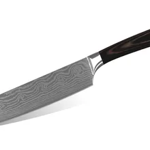 XYJ 7Cr17 из нержавеющей стали 7 дюймов шеф повара нож кухонный нож многофункциональный измельчитель песок с волнистым рисунком кухонные принадлежности