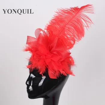 

Lady Feather millinery attractive dance Fascinator Pillbox Party Hair Clip Girls Daily Wear Vintage Hair Accessories Multicolors