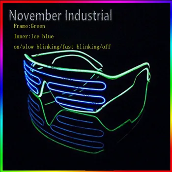 

EL Glasses EL Wire Fashion Neon LED Light Up Shutter Shaped Glasses Rave Festival Party Decorative Sunglasses