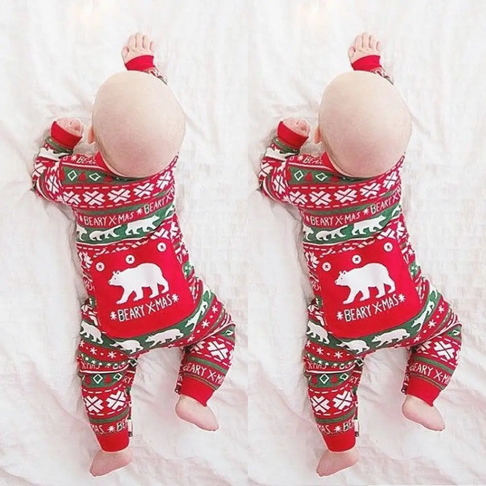 

Baby Boy Girl Long Sleeve Christmas Romper