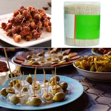 1000 шт/2 коробки зубочистки барбекю вечерние Ресторан портативные палки бамбуковые Двойные головки кухонные зубочистки бамбуковые зубочистки продвижение