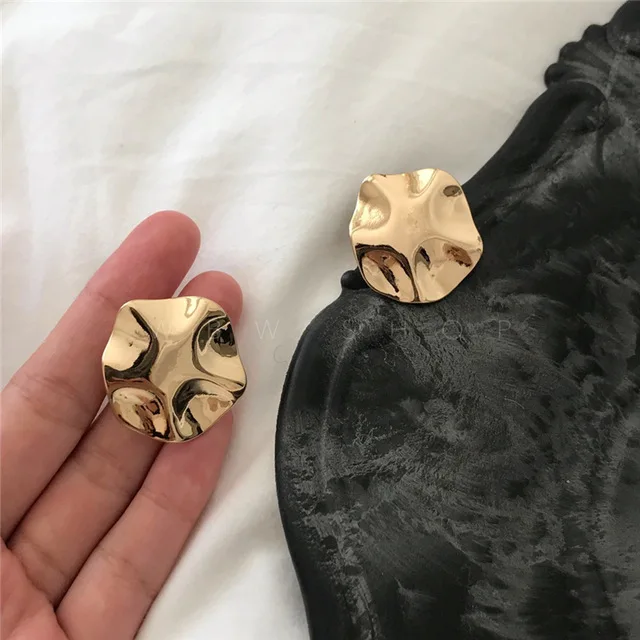 

Original HQDE011 INS Gold Cute Irregular Bumpy Stud Earrings Earrings Geo Unique Party Elegance Top Rock Sale designer Items