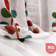 Коралловое море трехмерная листья вышитые сетка для окна вуаль занавес все матч деревенский двери шторы