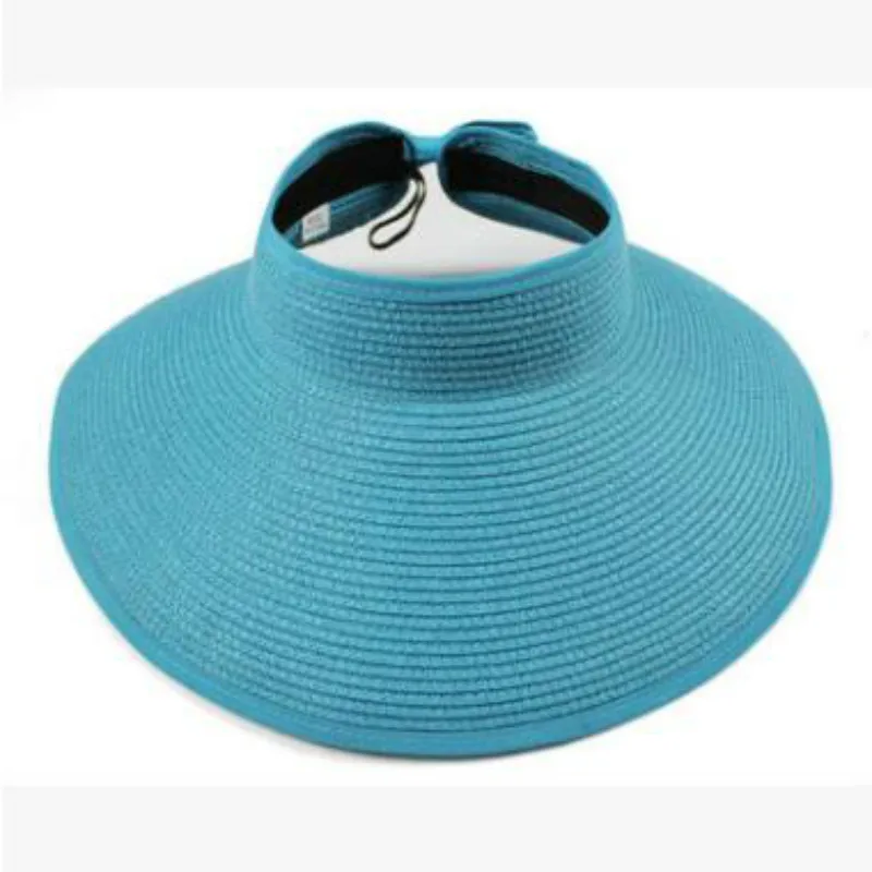 الأزياء طوي قبعة القش واسعة حافة تعديل كبير بريم الصيف قبعة الصلبة القوس في الشمس شاطئ كاب الشمس بنما