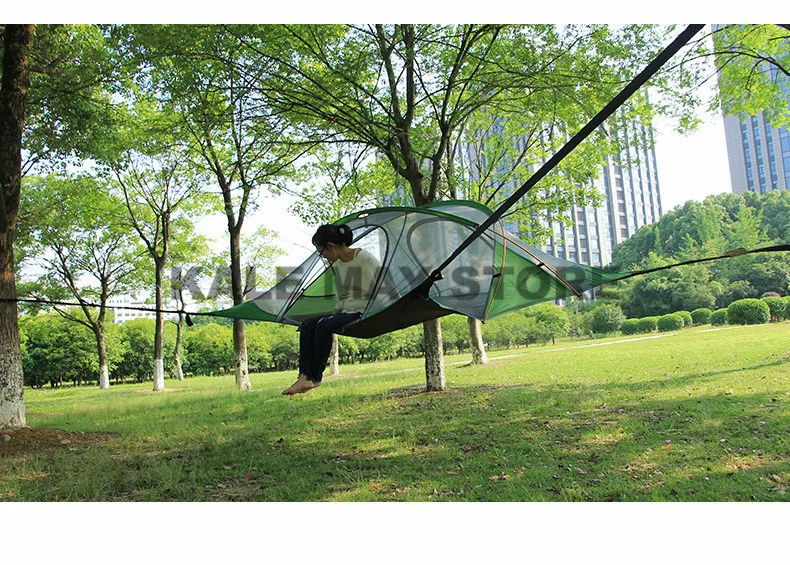 Rede à Prova Tenda para Caminhadas Árvore Suspensa Tenda Ultraleve Pendurado Casa Acampamento Dwaterproof Água 4 Temporada Mochila 220*200cm 7 High Quality Esporte e Lazer