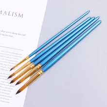 5xWatercolor гуашь Краски кисти круглым заостренным кончиком набор нейлоновых волосяных комплект, принадлежности для живописи