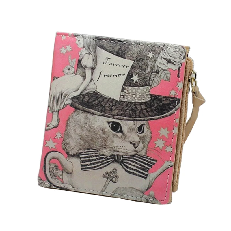 Vintage Marilyn Monroe Purses Cat Print Women Wallets Brand Female Cartoon Wallet Zebra Carteira Feminina Clutch