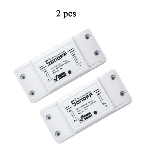 sonoff basic 2pcs 2/3/5/6/8/10 шт. Sonoff Basic умный дом переключатель Wi-Fi Беспроводной дистанционного Управление светильник таймер DIY модули 10A/2200W через Ewelink - Комплект: sonoff basic 2pcs