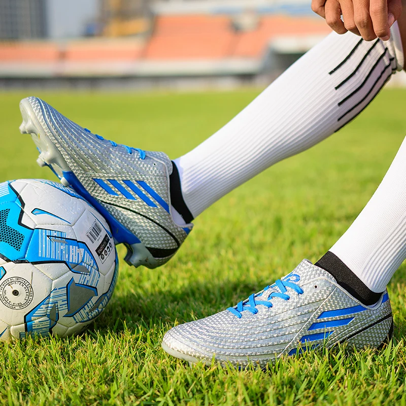 Original profesional AG spike cala zapatos de fútbol de césped al aire libre los hombres, los niños botas de fútbol niños zapatillas de deporte zapatillas de fútbol chuteira de futsal