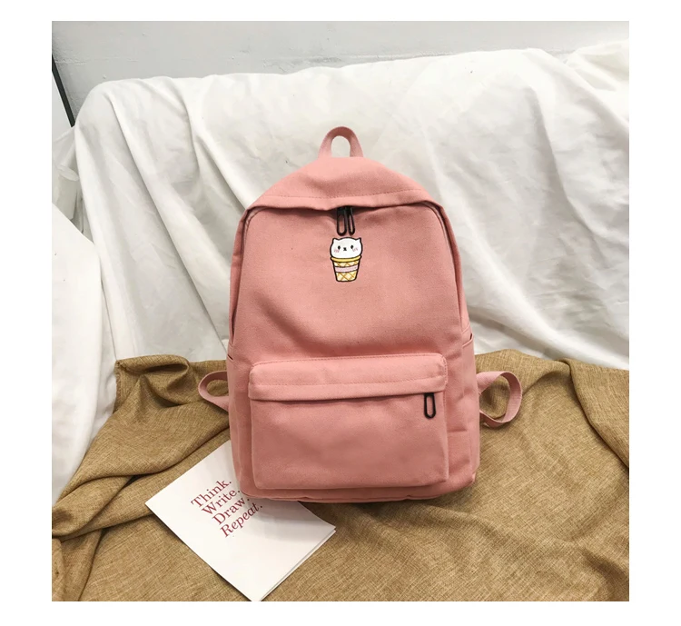 Preppy Style Women Backpack for School Teenagers Girls Vintage School Bag Ladies Canvas Fabric Backpack Female Book bag Mochila--_34_20