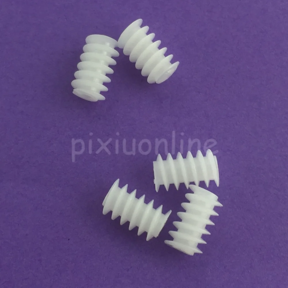 10pcs J256Y White Right Hand Plastic 6*10 (2A) Worm Turbine 0.5 Module Reduction Gears DIY Model Parts