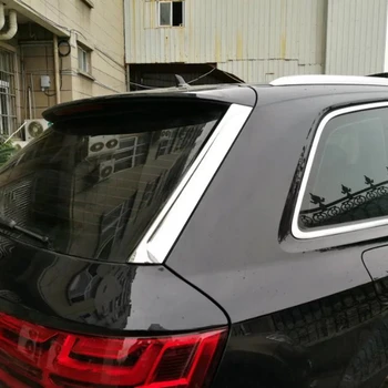 

For Audi Q7 2016 2017 2018 Car Accessories ABS Chrome Exteriror Rear Tailgate Trunk Spoiler Window Strips Molding 2pcs