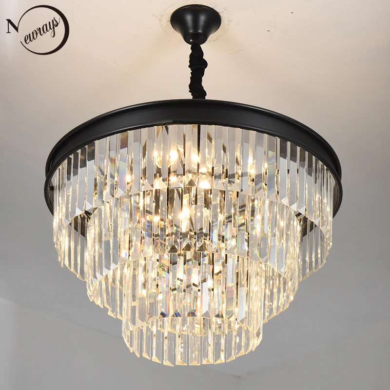 Vintage American Art Deco Crystal K9 Led Modern Cake Chandelier