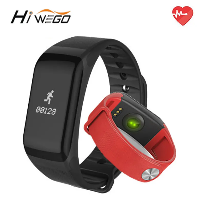 Hiwego Fitness Tracker Wristband Heart Rate Monitor Smart Band F1 Smartband Blood Pressure with Pedometer Bracelet