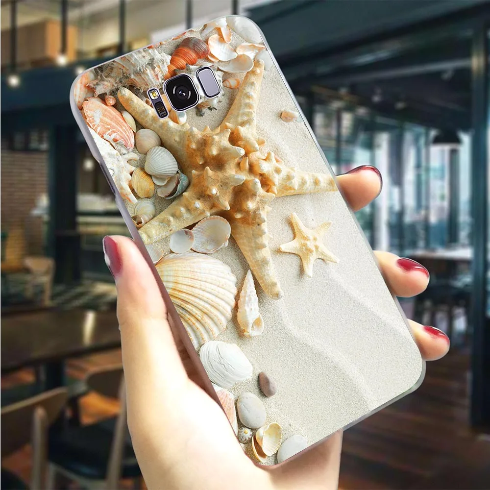 

Plastic Phone Case for Galaxy A40 Seashells Sea Star Cover for Samsung A8 Cases A9 A3 A6 Plus A5 A7 A10 A20 A30 A50 A70