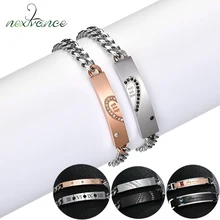 Nextvance 2 шт./компл. горный хрусталь любовь крест сердце пара браслет романтические цифры буквы бар Шарм Браслеты для влюбленных