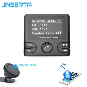 

JINSERTA Digital DAB Radio Receiver TF Card DAB+ with FM Transmitter Function USB Charger Bluetooth Handsfree 3.5mm AUX Play