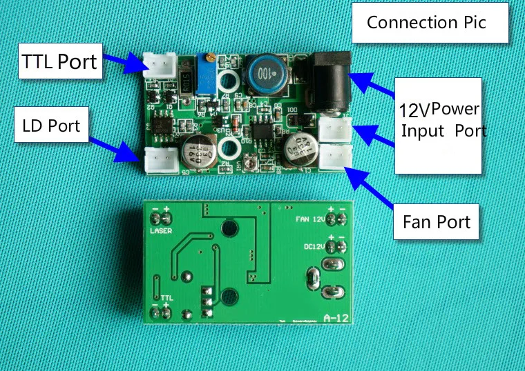 2018 новый привод платы лазерного диода с TTL 8 14 в для 445nm 405nm 520nm 650nm 200 мВт 3000 МВт|520nm
