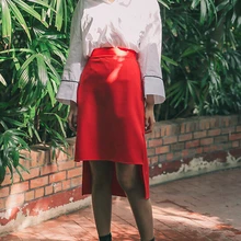 Женские Большие размеры 3XS-10XL Высокая талия высокая низкая юбка женская мода весна лето сплошной цвет повседневные асимметричные юбки Saias