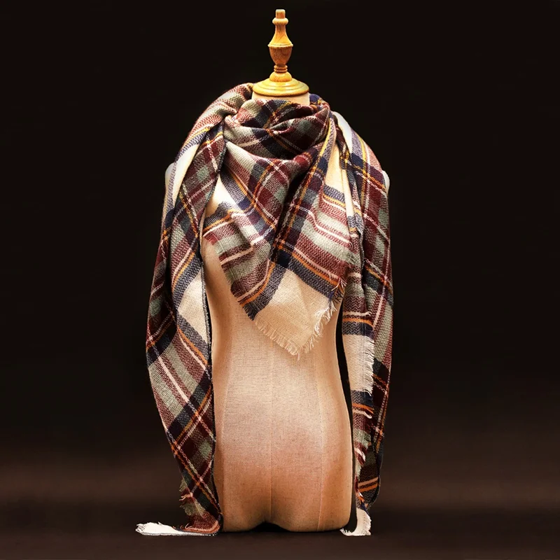 Za Winter Scarf 2016 Luxury Brand Tartan Cashmere Scarf Women Wool Plaid Blanket Scarf Pashmina Wrap Shawls and Scarves Hijab