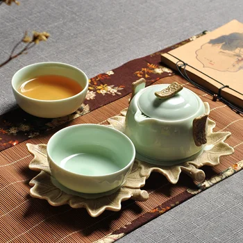 

jade-like warmness and smoothness porcelain Tea sets Celadon Teapot Tea Cup Portable Travel Tea Set Teaset quik cup teacup Pot