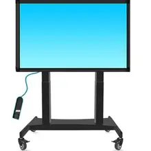 Пульт дистанционного управления Электрический подъемник тележка видео конференц терминал напольная подставка 90 ° Флип Мобильный ТВ подставка для Светодиодный ТВ