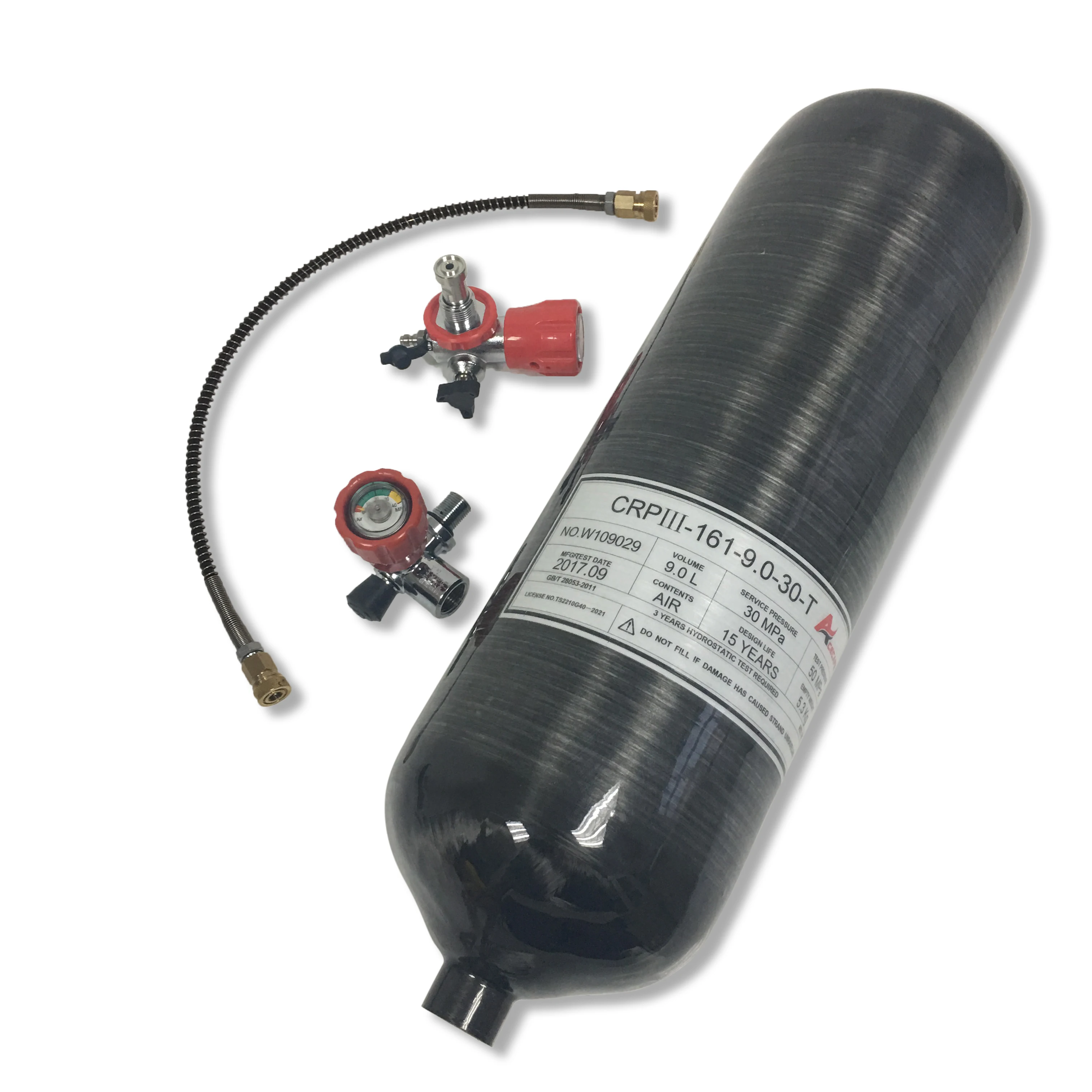AC309101 9L цилиндр сжатого воздуха 300bar/30mpa углеродное волокно с PCP набор пополнения