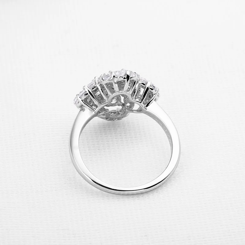 AINOUSHI новое уникальное дизайнерское свадебное кольцо в форме цветка с грушевой огранкой Sona чистое серебро 925 пробы для женщин Помолвочные влюбленные обещают
