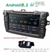 android8 1 car dvd player For Toyota corolla 2007 2008 2009 2010 2011 in dash 2