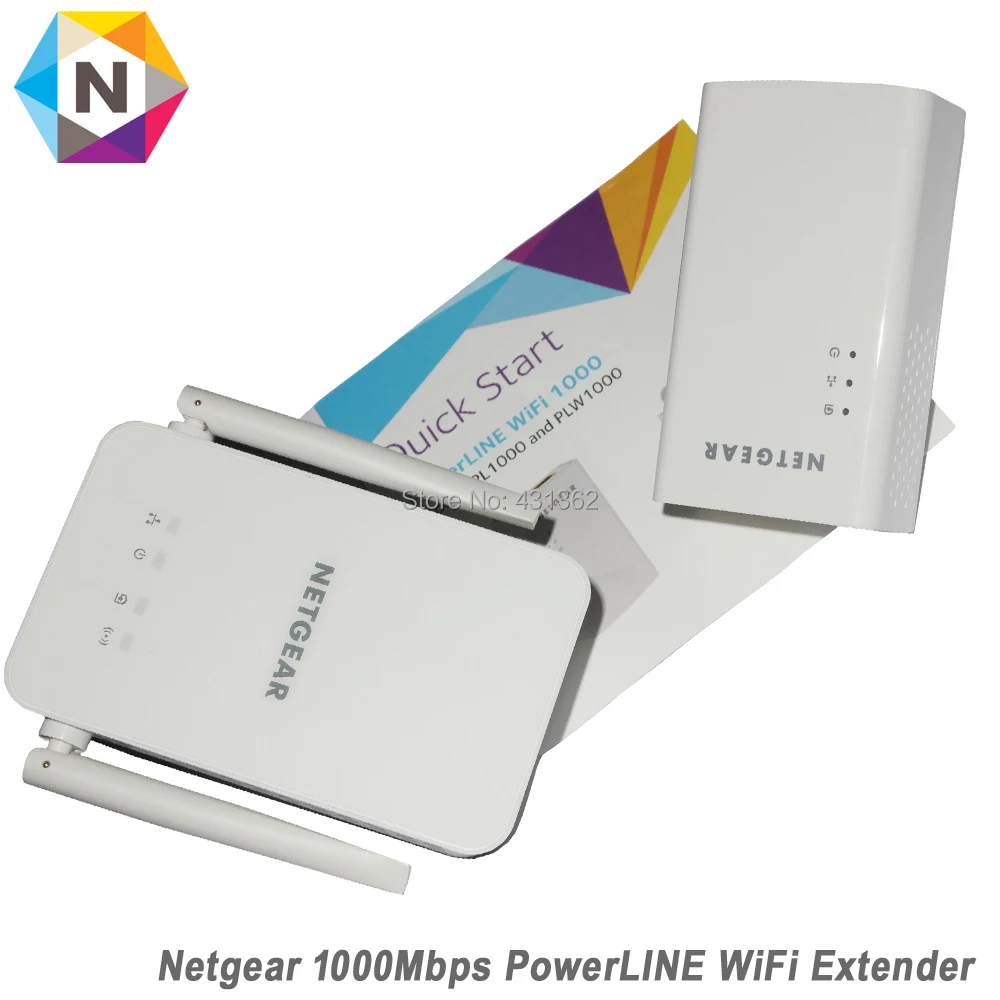 Wi Fi повторитель Netgear PowerLINE PLW1000 1000 Мбит/с 802.11b/g/n/AC|Сетевые адаптеры c передачей