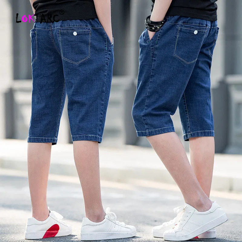 

LOKTARC Summer Toddler Boys Jeans Shorts Solid Denim Cotton Teenage Short Trousers for Kids Boy Children Casual Clothes
