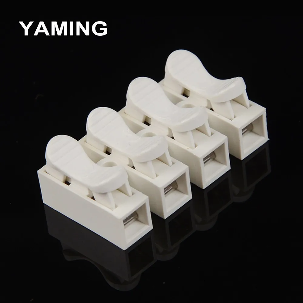 

(50PCS) CH-4 Electrical Cable Clamp Terminal Block Quick Connector Barrier Block for LED Strip Spring Wire Connectors